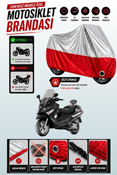 Cemku Twin غطاء محرك متوافق مع Piaggio X Evo 400 باللون الرمادي من الأعلى وال...