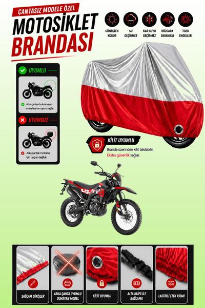 Cemku Twin غطاء محرك متوافق مع Aprilia RX 125 باللون الرمادي من الأعلى والأحم...