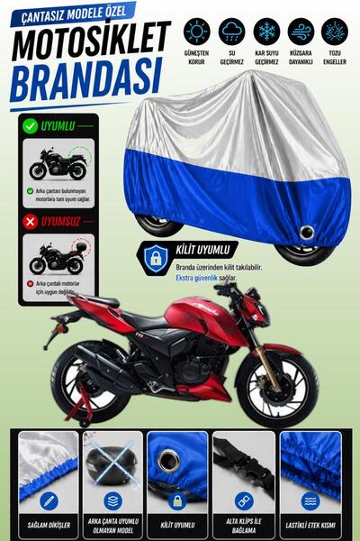 Cemku Twin غطاء محرك متوافق مع TVS Apache RTR 200 باللون الرمادي من الأعلى وا...