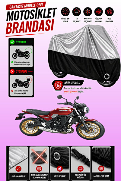 Cemku Twin غطاء محرك متوافق مع كاواساكي Z 650 RS باللون الرمادي من الأعلى وال...
