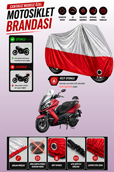 Cemku Twin غطاء محرك متوافق مع Kymco Downtown 250i باللون الرمادي من الأعلى و...
