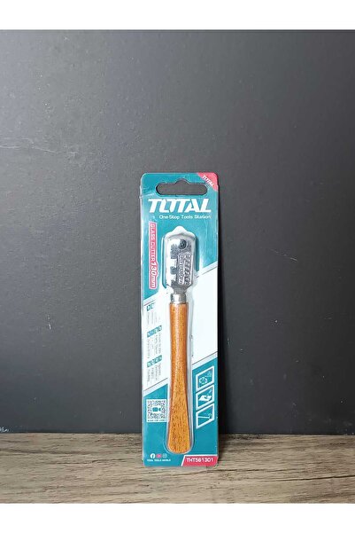 TOTAL Cutter pentru sticlă 130 mm cu mâner din lemn Aparat profesional pentru...