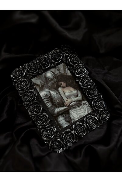 Milo Art إطار أسود عتيق الطراز مصنوع يدويًا بتصميم The Lover’s Embrace مع تفا...