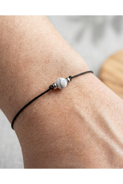 BHCL Adjustable Macrame Bracelet with Natural Stone, Unisex Minimal Luck and ...