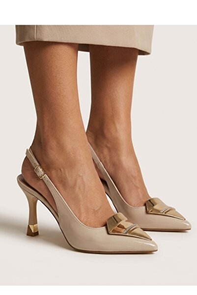 ALFA AKSESUAR 03 Bonwe Beige Patent Leather Heeled Shoes