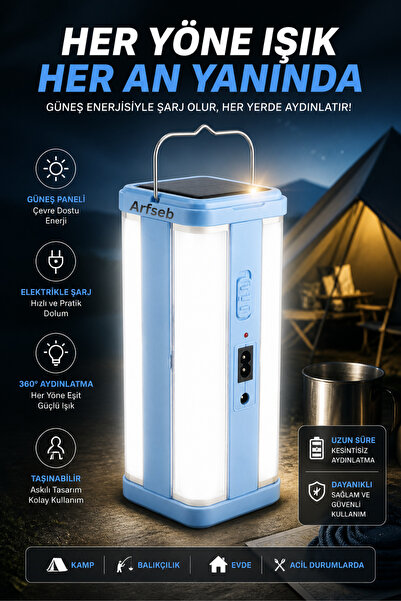 Rechargeable Floodlight Solar Camping Lamp Power Outage Emergency led Flashlight 20 Hours