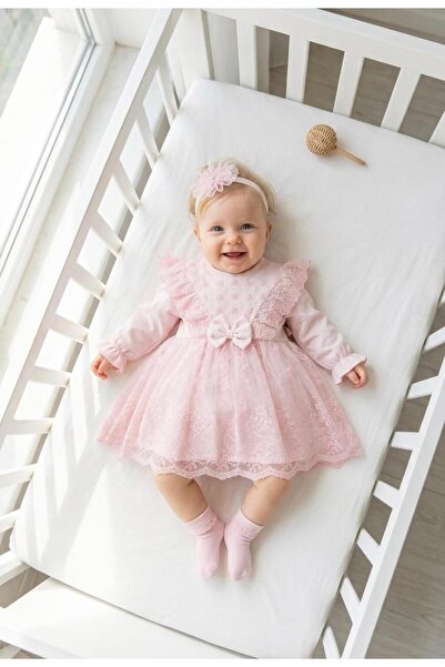 Baby Girl Mevlutluk Dress Bandana Lace Newborn Hospital Break Wedding Dress Evening Dress Mevlutlik 4027