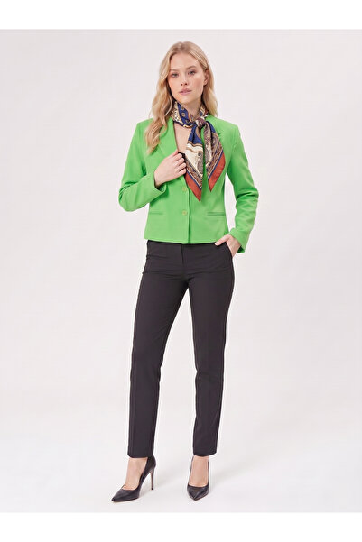 Mys Collection Blazer Yeşil Crop Kadın Ceket – Modern Kesim, Premium Kumaş