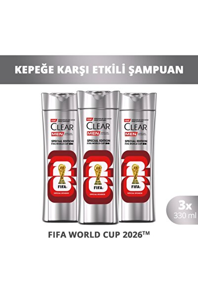 Clear Men Kepeğe Karşı Etkili Şampuan Scalp Edition Fifa World Cup 330 ml x3