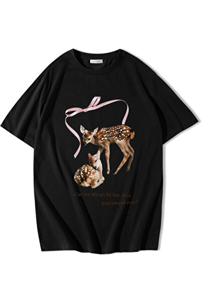 BRZ COLLECTION Unisex Oversize Can We Always Be This Close Forever T-Shirt Black