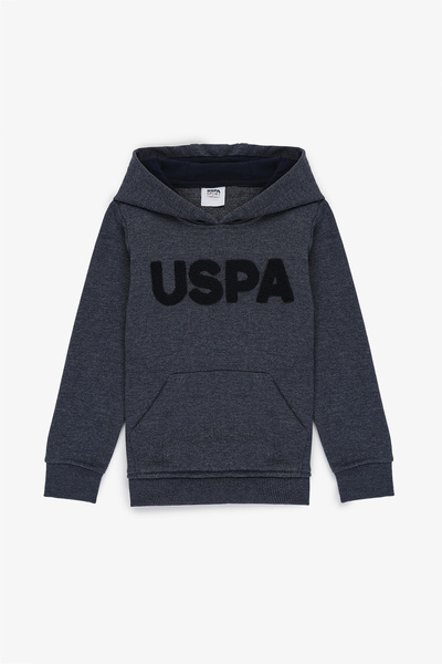 U.S. Polo Assn. سويت شيرت أساسي بغطاء رأس باللون الأزرق الداكن للأولاد 502891...