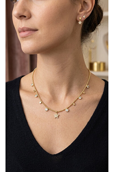 GMN COLLECTION YENİ SEZON PREMİUM SERİ ALTIN KAPLAMA XUPİNG ÇOKLU CHARMLI KOLYE