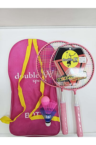 TUMBA'S PEMBE ÇATALI BADMİNTON SETİ ÇOCUK BADMİNTON RAKET SETİ 2 RAKET + 3 TO...