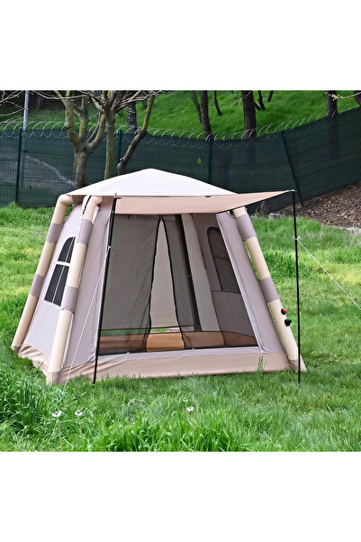 Bysay 4-6 KİŞİLİK TENTELİ ŞİŞME KAMP ÇADIRI 220X220X170 (KREM)
