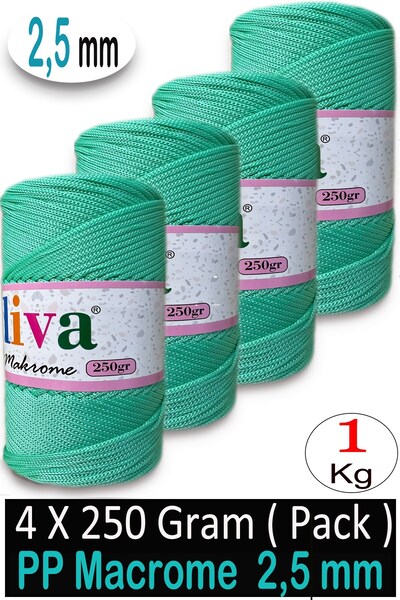 Diva İplik 2,5 mm poli macrame (1 kilogram) 169 cijan (paket od 4)