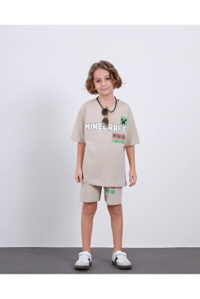 MİNİKO KİDS DEČAČKI SET PAMUČNIH KRATKIH PANTALONICA SA MINECRAFT UZORAKOM