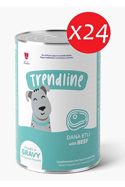 Trendline Konserve Sos İçinde Et Parçacıklı Dana Etli Yetişkin Köpek Maması 4...