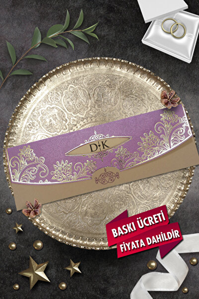 Cem Davetiye Düğün Nişan Nikah Kına Davetiyesi 3289 (100 ADET) Baskı Dahil