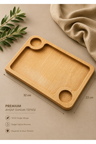 Marka Matenon Design Premium Ahşap Sunum Tepsisi – 22x32 cm