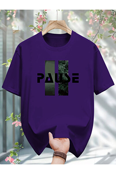 uyguntarz Tricou unisex cu design imprimat Pause