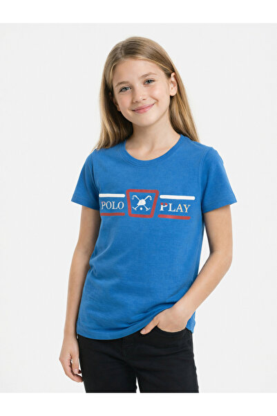 Polo Play By Styli تي شيرت للفتيات المراهقات برقبة دائرية وشعار جرافيك