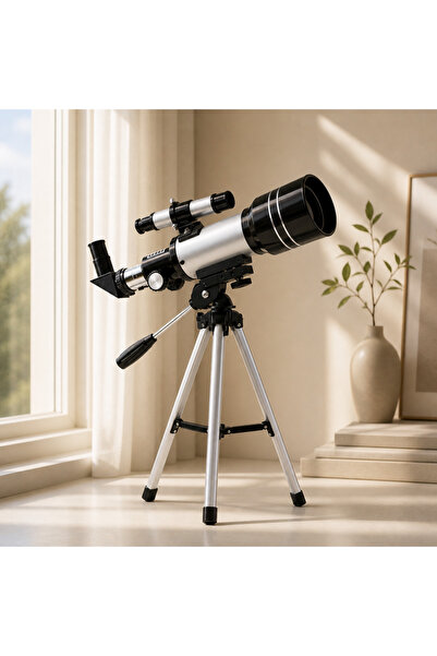 VELKAR 150X Astronomi Teleskop 70/300mm Mercek Gece Gözlem Uzay Yıldız İzleme