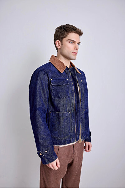 MARDA Gabardine Jacket Navy Blue