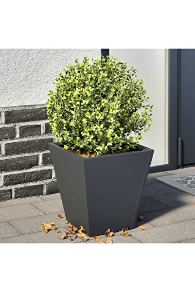 vidaxl Jardiniere de gradina, 2 buc., antracit, 30x30x30 cm, otel