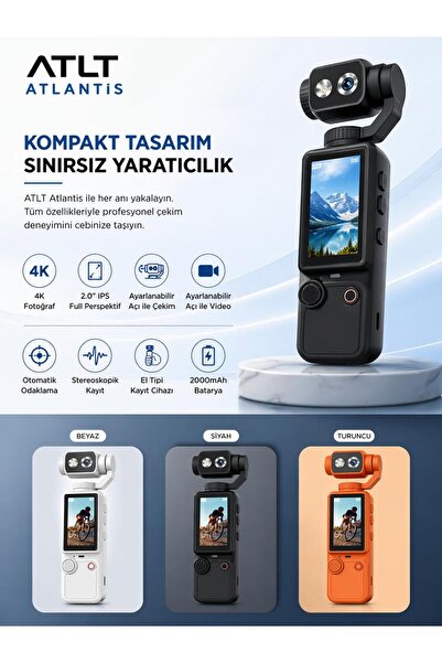 ATLT ATLANTİS 66MP CCD DİJİTAL TAŞINABİLİR ÇOK FONKSİYONLU KAMERA 4K 180 DERE...