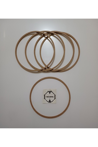 AHİ HAYAL ATÖLYESİ Ham Mdf Vidasız 34cm Çapında (1 cm Eninde) 5'li Kasnak Seti