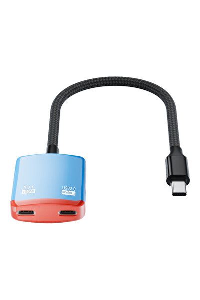 LivX USB-C Çoklayıcı Adaptör 2 Port USB-C Hub, 100W PD Hızlı Şarj, 8K@60Hz Gö...