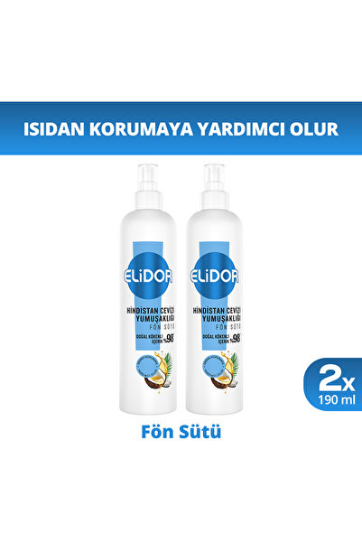 Elidor Fön Sütü Hindistan Cevizi Yumuşaklığı 190 ml x2
