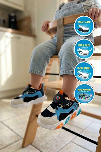 Cool Luna B Black-Orange Boys' Sneakers
