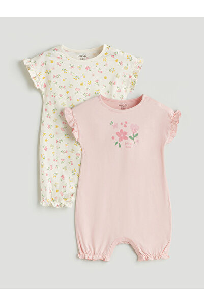 LC Waikiki Crew Neck Floral Baby Girls Jumpsuit 2 Pack