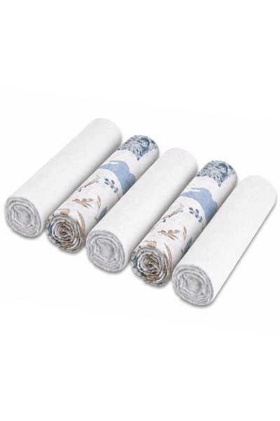Kidizi Set 5 paturici muselina 78x78 cm All Forest Friends, 100% bumbac