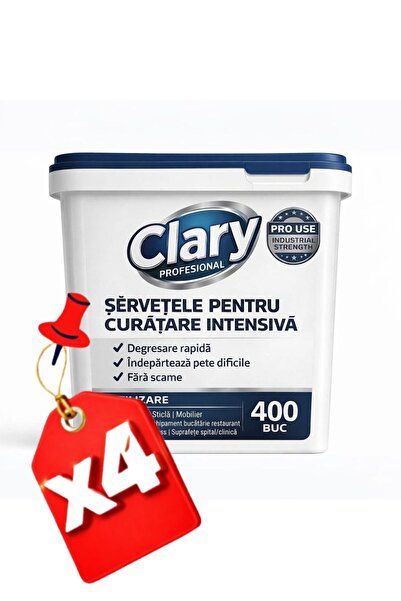 clary Șervețele umede pentru curățarea suprafețelor 400 bucăți x4