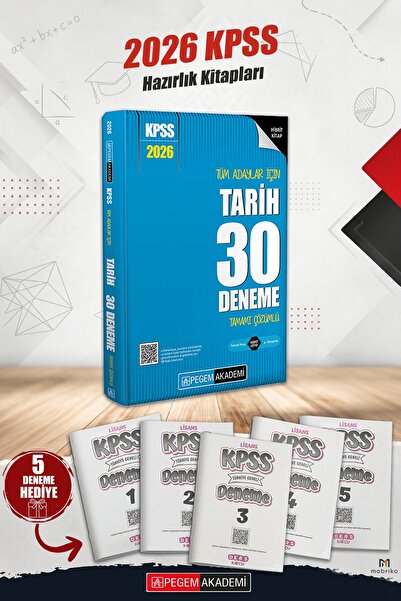 Pegem Akademi Yayıncılık 2026 KPSS Lisans Tarih 30 Deneme Tamamı Video Çözüml...