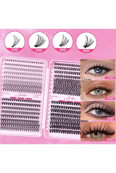 SEBURAM COLLECTION DIY Kirpik 640 Hazır Demet Kirpik - 10D-20D-30D-40D Takma Kirpik Set
