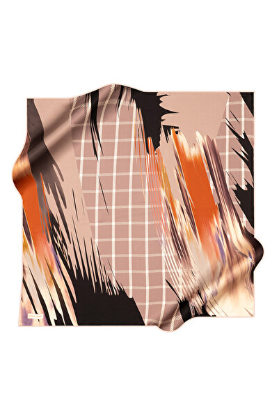 Pierre Cardin Brown 90X90 Silk Crepe Satin Scarf