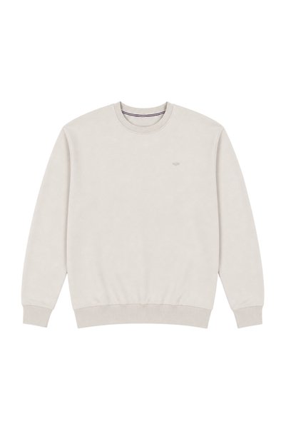 BattalModa Men's Large Size Bone Two-Thread Crew Neck Sweatshirt 3Xl-4Xl-5Xl-6Xl
