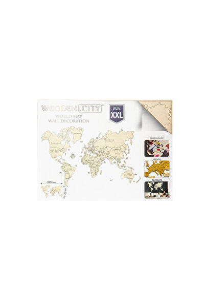 Wooden City World map 3D wall puzzle (XL)