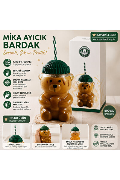 genel tr SmartBear Mika Ayıcıklı Bardak – 500 ML