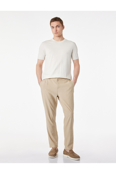 Koton Viscose Blended Pocketed Slim Fit Fabric Trousers