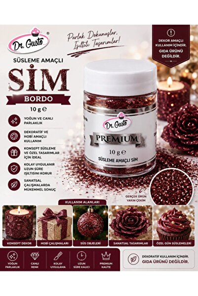 Dr. Gusto Premium Süsleme Amaçlı Sim Bordo 10 Gr