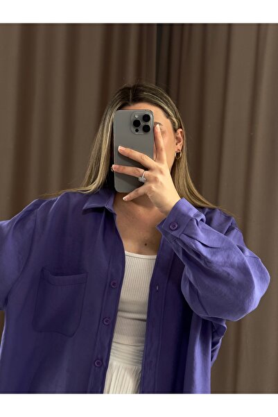 AlisBoutique Düşük omuz oversize ince premium mevsimlik gömlek