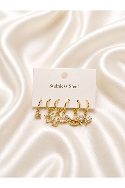 Bellariva Jewelry ÇOKLU ÇELİK SALLANTILI KÜPE