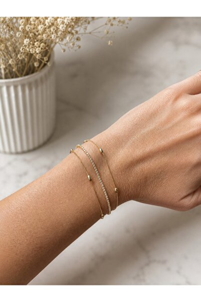 Sistersco Zircon Stone Multiple Thin Chain Women's Bracelet - Does Not Tarnis...