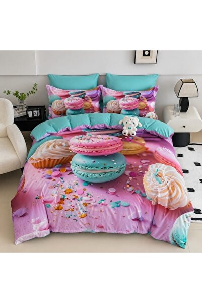 MHR Lenjerie de Pat 5D Finet, 4 Piese, O'Persoana, Cearceaf cu Elastic 140x20...