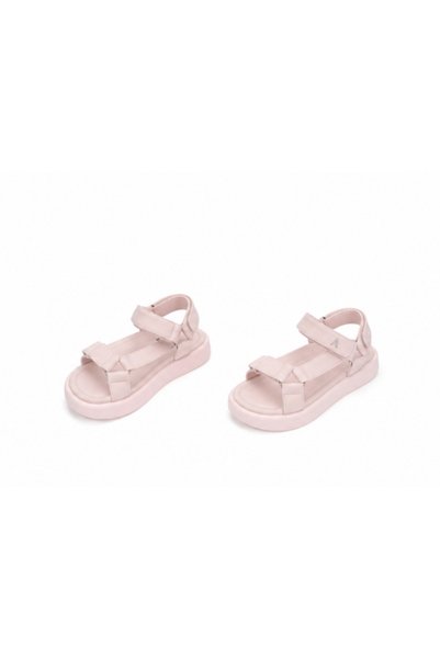 YASSO Sandale copii casual cu arici Beige, Black, White & Pink