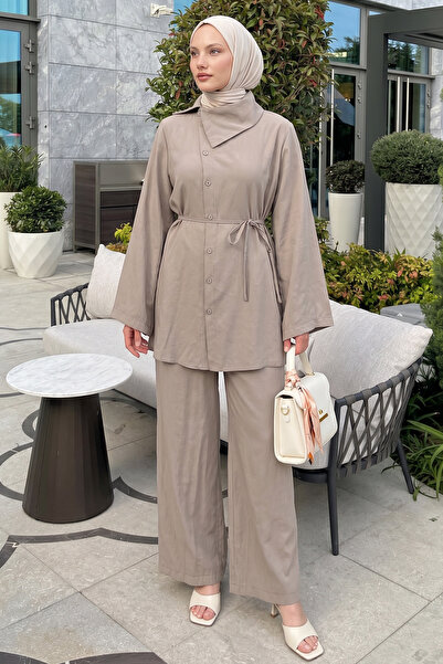 Salih Çelebi Asymmetric Collar Double Suit 40720334 - Vi̇zon